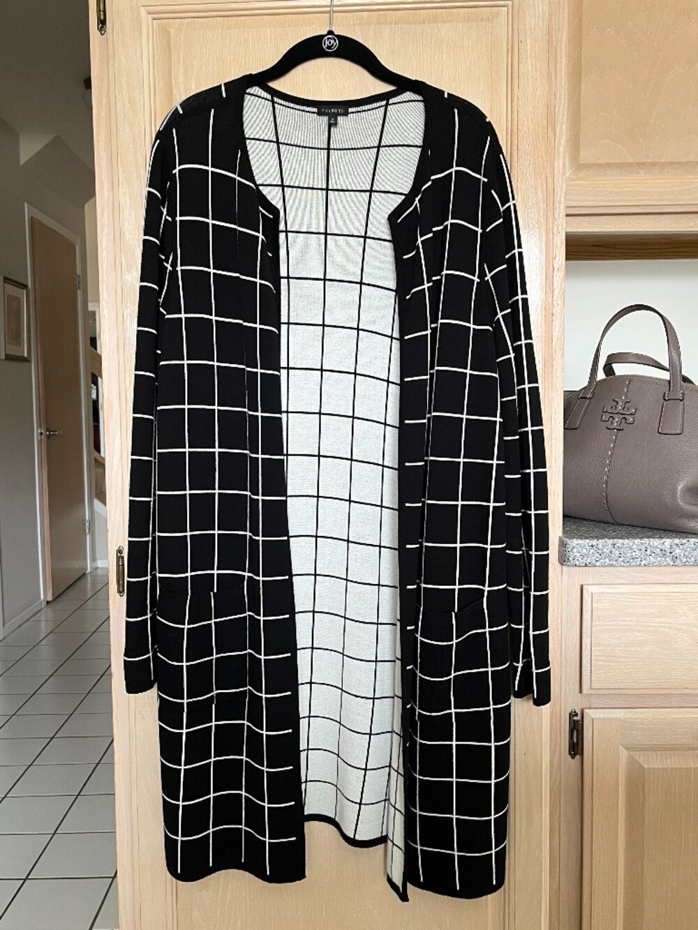 Talbots Windowpane Long Cardigan - Picture 2 of 5